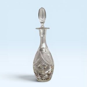 Vintage Castle Crystal Cut Lead Crystal Glass Decanter West Germany original
